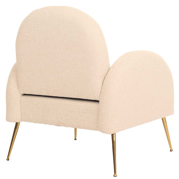 Lounge-Sessel Cocktailsessel Retro Nosagfederung Chenille creme-weiss
