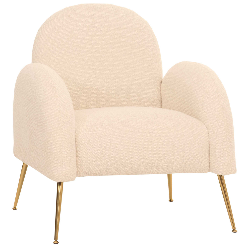 Lounge-Sessel Cocktailsessel Retro Nosagfederung Chenille creme-weiss