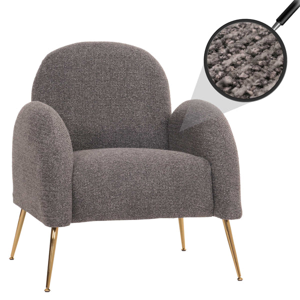 Lounge-Sessel Cocktailsessel Retro Nosagfederung Chenille dunkelgrau