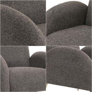 Lounge-Sessel Cocktailsessel Retro Nosagfederung Chenille dunkelgrau