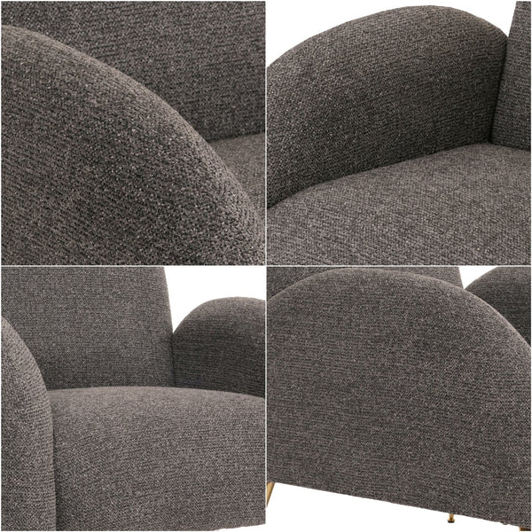 Lounge-Sessel Cocktailsessel Retro Nosagfederung Chenille dunkelgrau