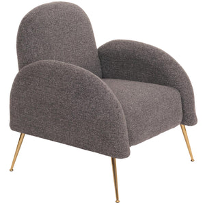 Lounge-Sessel Cocktailsessel Retro Nosagfederung Chenille dunkelgrau
