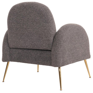Lounge-Sessel Cocktailsessel Retro Nosagfederung Chenille dunkelgrau