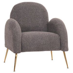 Lounge-Sessel Cocktailsessel Retro Nosagfederung Chenille dunkelgrau