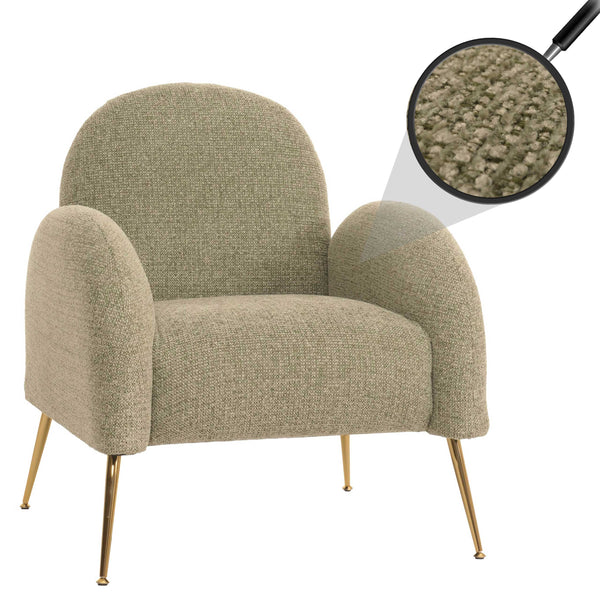 Lounge-Sessel Cocktailsessel Retro Nosagfederung Chenille hellgrün