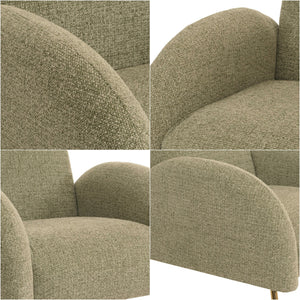 Lounge-Sessel Cocktailsessel Retro Nosagfederung Chenille hellgrün