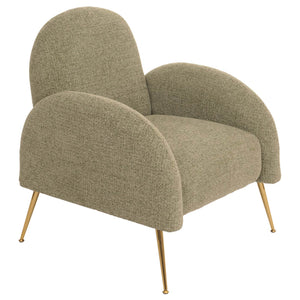 Lounge-Sessel Cocktailsessel Retro Nosagfederung Chenille hellgrün