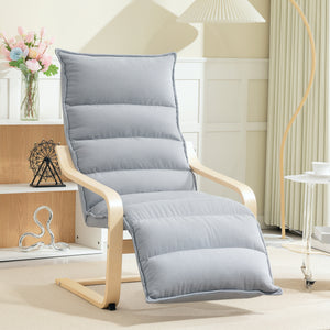 Lounge-Sessel modern gepolstert mit Fussstütze hellgrau