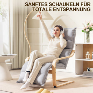 Lounge-Sessel modern gepolstert mit Fussstütze hellgrau