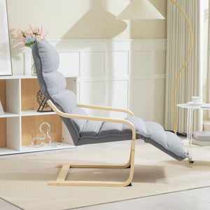 Lounge-Sessel modern gepolstert mit Fussstütze hellgrau