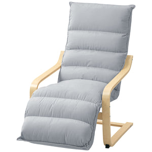 Lounge-Sessel modern gepolstert mit Fussstütze hellgrau