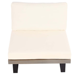 Lounge-Sessel Garten-Sessel Akazie Holz Aluminium grau Polster cremeweiss