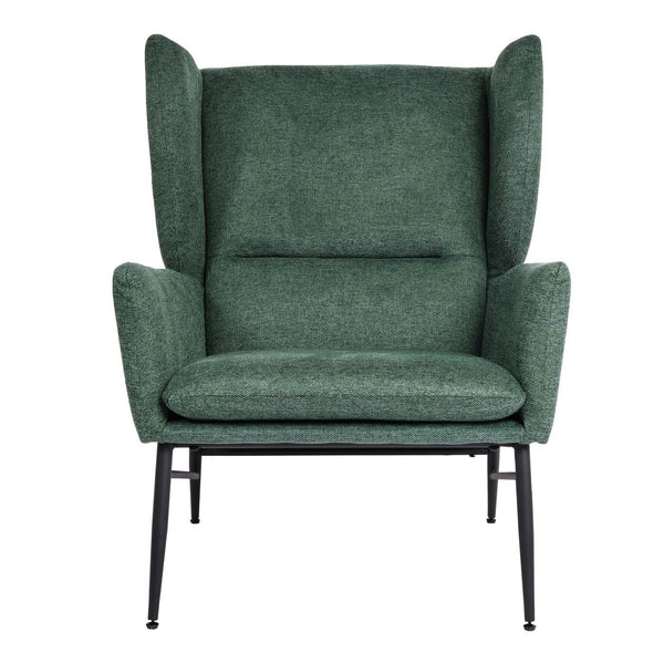 Lounge-Sessel Ohrensessel Cocktailsessel Stoff Metall grün