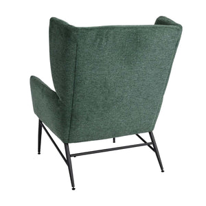 Lounge-Sessel Ohrensessel Cocktailsessel Stoff Metall grün