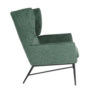 Lounge-Sessel Ohrensessel Cocktailsessel Stoff Metall grün