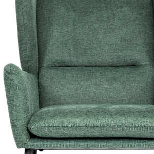 Lounge-Sessel Ohrensessel Cocktailsessel Stoff Metall grün