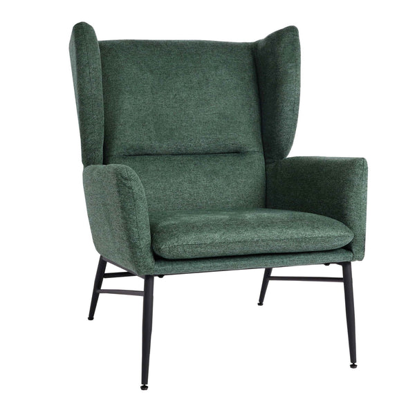 Lounge-Sessel Ohrensessel Cocktailsessel Stoff Metall grün