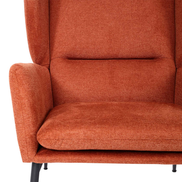Lounge-Sessel Ohrensessel Cocktailsessel Stoff Metall terracotta-braun