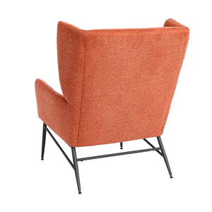 Lounge-Sessel Ohrensessel Cocktailsessel Stoff Metall terracotta-braun