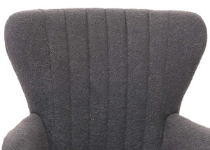 Lounge-Sessel Ohrensessel Retro Vintage Bouclé Öko-Tex dunkelgrau