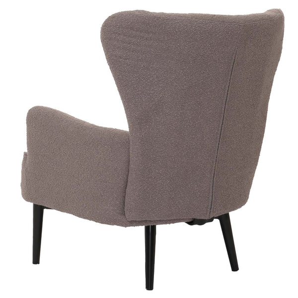 Lounge-Sessel Ohrensessel Retro Vintage Bouclé Öko-Tex hellgrau