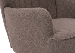 Lounge-Sessel Ohrensessel Retro Vintage Bouclé Öko-Tex hellgrau