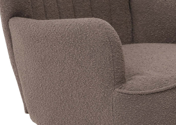 Lounge-Sessel Ohrensessel Retro Vintage Bouclé Öko-Tex hellgrau