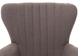 Lounge-Sessel Ohrensessel Retro Vintage Bouclé Öko-Tex hellgrau