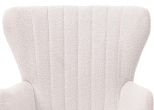 Lounge-Sessel Ohrensessel Retro Vintage Bouclé Öko-Tex weiss