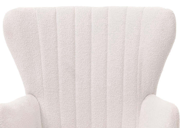 Lounge-Sessel Ohrensessel Retro Vintage Bouclé Öko-Tex weiss