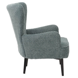Lounge-Sessel Ohrensessel Retro Vintage Chenille Öko-Tex blau-grün
