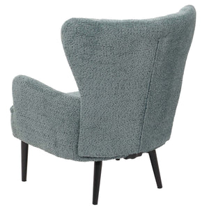 Lounge-Sessel Ohrensessel Retro Vintage Chenille Öko-Tex blau-grün