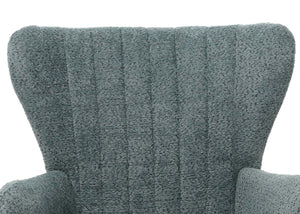 Lounge-Sessel Ohrensessel Retro Vintage Chenille Öko-Tex blau-grün