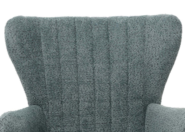 Lounge-Sessel Ohrensessel Retro Vintage Chenille Öko-Tex blau-grün