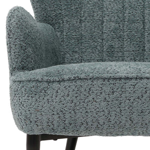 Lounge-Sessel Ohrensessel Retro Vintage Chenille Öko-Tex blau-grün