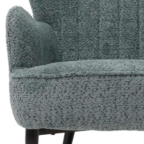 Lounge-Sessel Ohrensessel Retro Vintage Chenille Öko-Tex blau-grün