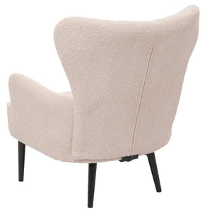 Lounge-Sessel Ohrensessel Retro Vintage Chenille Öko-Tex creme-beige