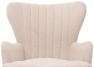 Lounge-Sessel Ohrensessel Retro Vintage Chenille Öko-Tex creme-beige