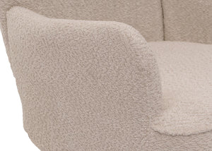 Lounge-Sessel Ohrensessel Retro Vintage Chenille Öko-Tex creme-beige