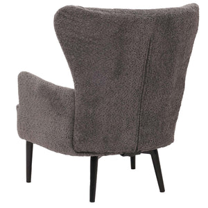 Lounge-Sessel Ohrensessel Retro Vintage Chenille Öko-Tex dunkelgrau