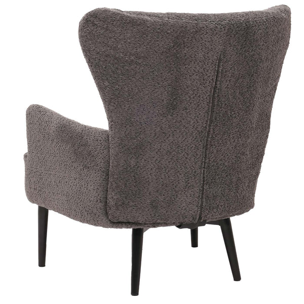 Lounge-Sessel Ohrensessel Retro Vintage Chenille Öko-Tex dunkelgrau