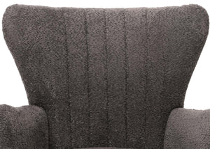 Lounge-Sessel Ohrensessel Retro Vintage Chenille Öko-Tex dunkelgrau