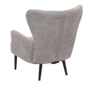 Lounge-Sessel Ohrensessel Retro Vintage Chenille Öko-Tex grau