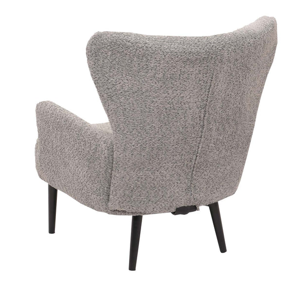 Lounge-Sessel Ohrensessel Retro Vintage Chenille Öko-Tex grau