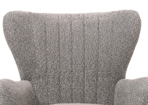 Lounge-Sessel Ohrensessel Retro Vintage Chenille Öko-Tex grau