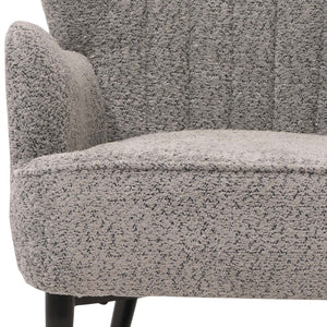 Lounge-Sessel Ohrensessel Retro Vintage Chenille Öko-Tex grau