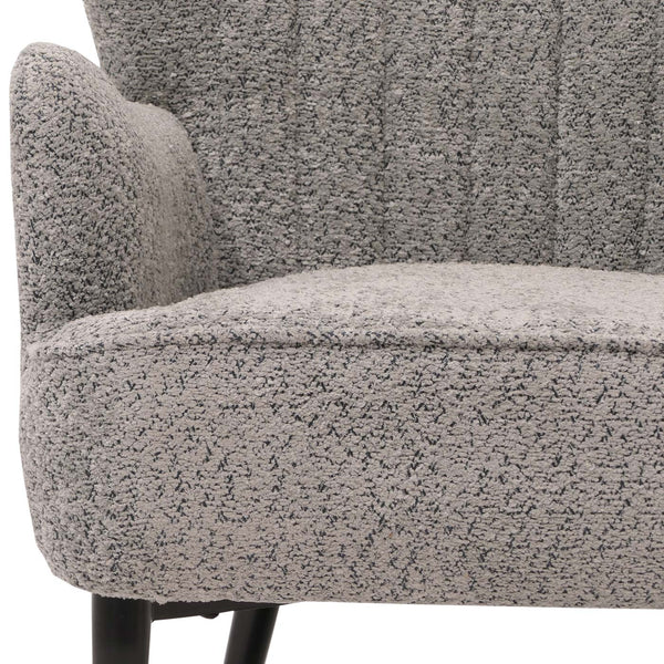 Lounge-Sessel Ohrensessel Retro Vintage Chenille Öko-Tex grau