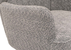 Lounge-Sessel Ohrensessel Retro Vintage Chenille Öko-Tex grau