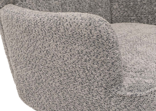 Lounge-Sessel Ohrensessel Retro Vintage Chenille Öko-Tex grau