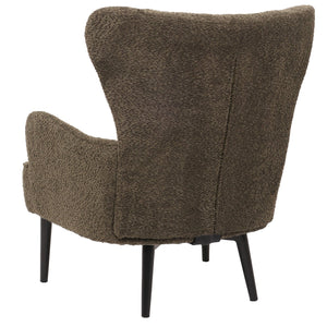 Lounge-Sessel Ohrensessel Retro Vintage Chenille Öko-Tex grün-braun
